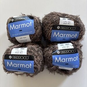 Berroco Marmot Yarn Brown 3731 100%‎ Nylon 1.75 oz 93 yds Lot of 4 Same Dye Lot